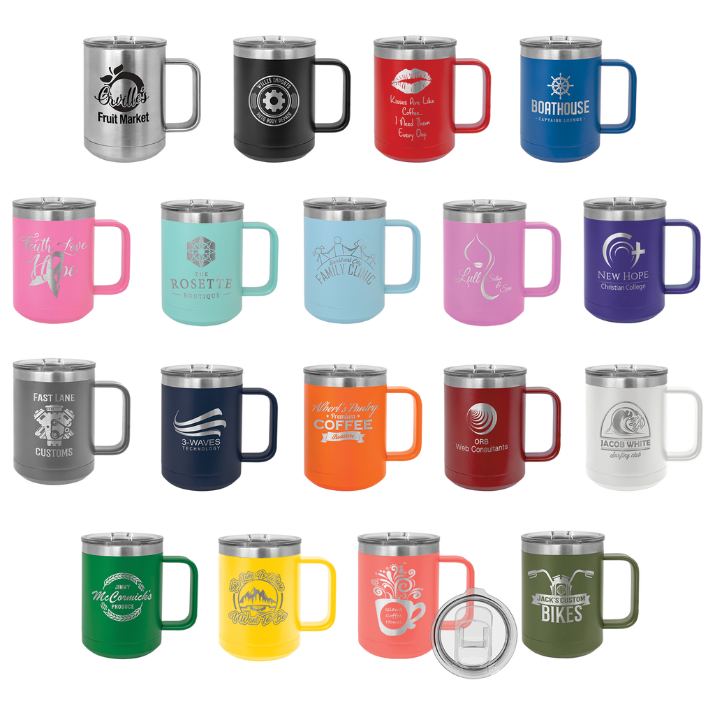 15 oz. Stainless Steel Vacuum Insulated Mug with Slider Lid