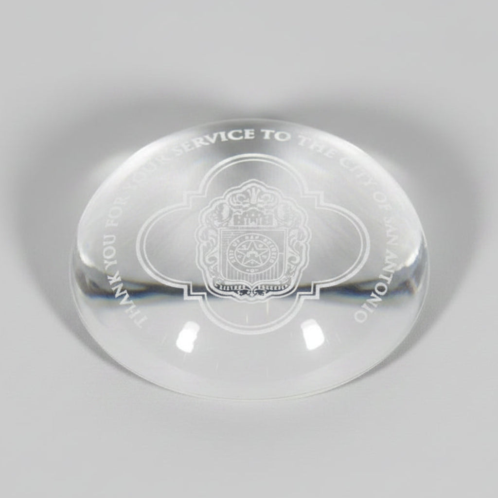Crystal Paperweight - High Profile Dome