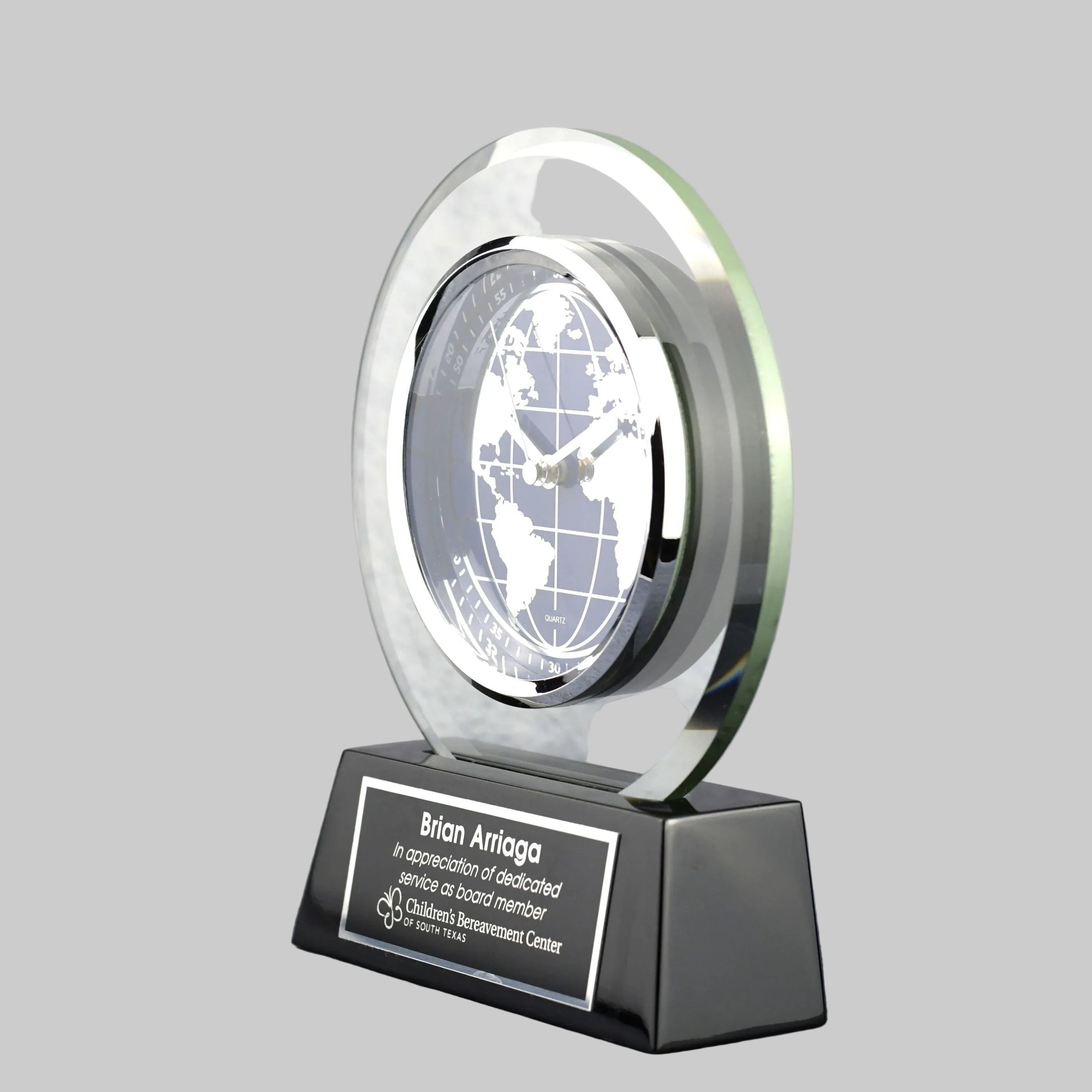 World Face Glass Clock