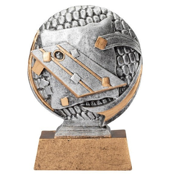 5.25" Motion X Silver & Gold Circle of Excellence resin award with a textured base.