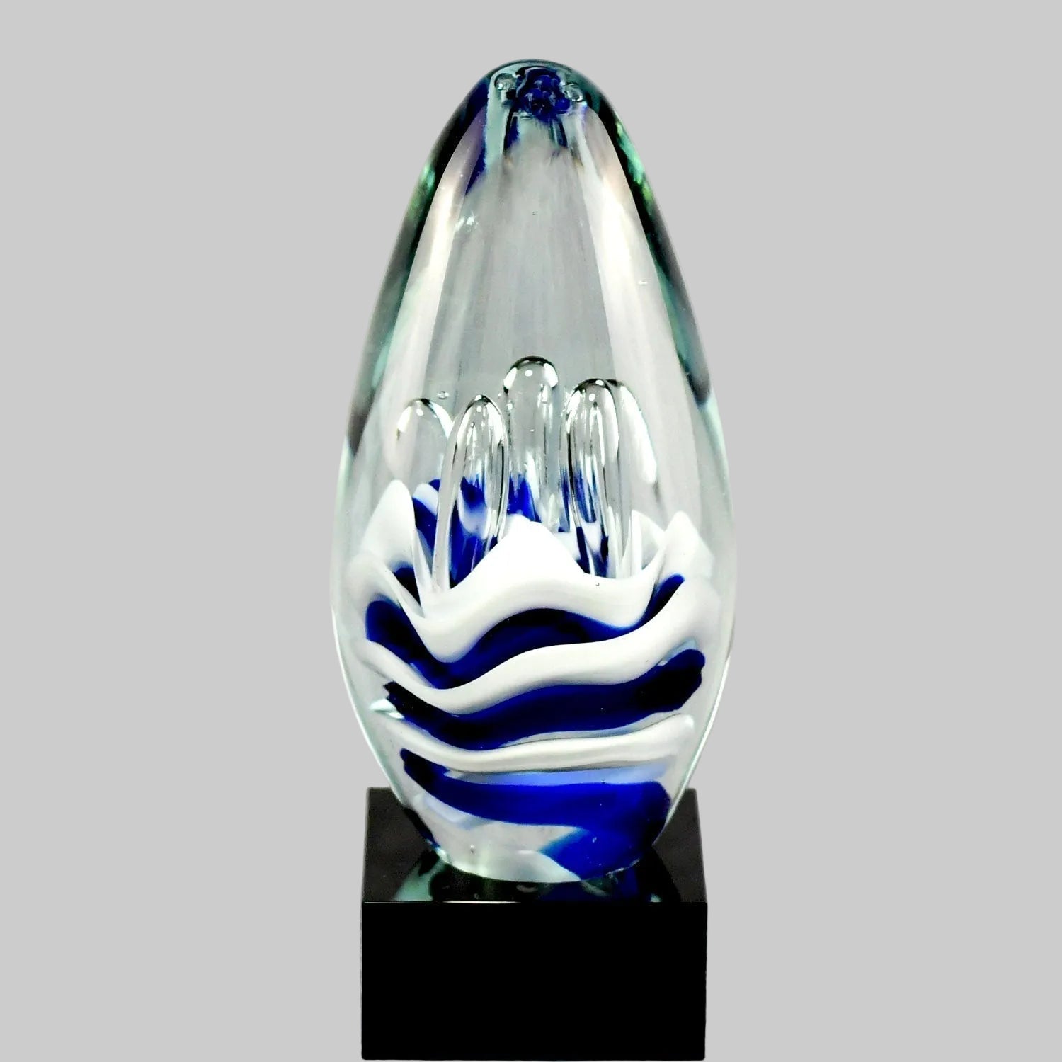 Blue and White Art Glass Egg
