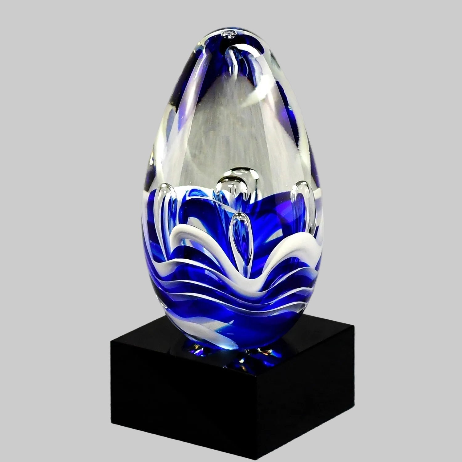 Blue and White Art Glass Egg