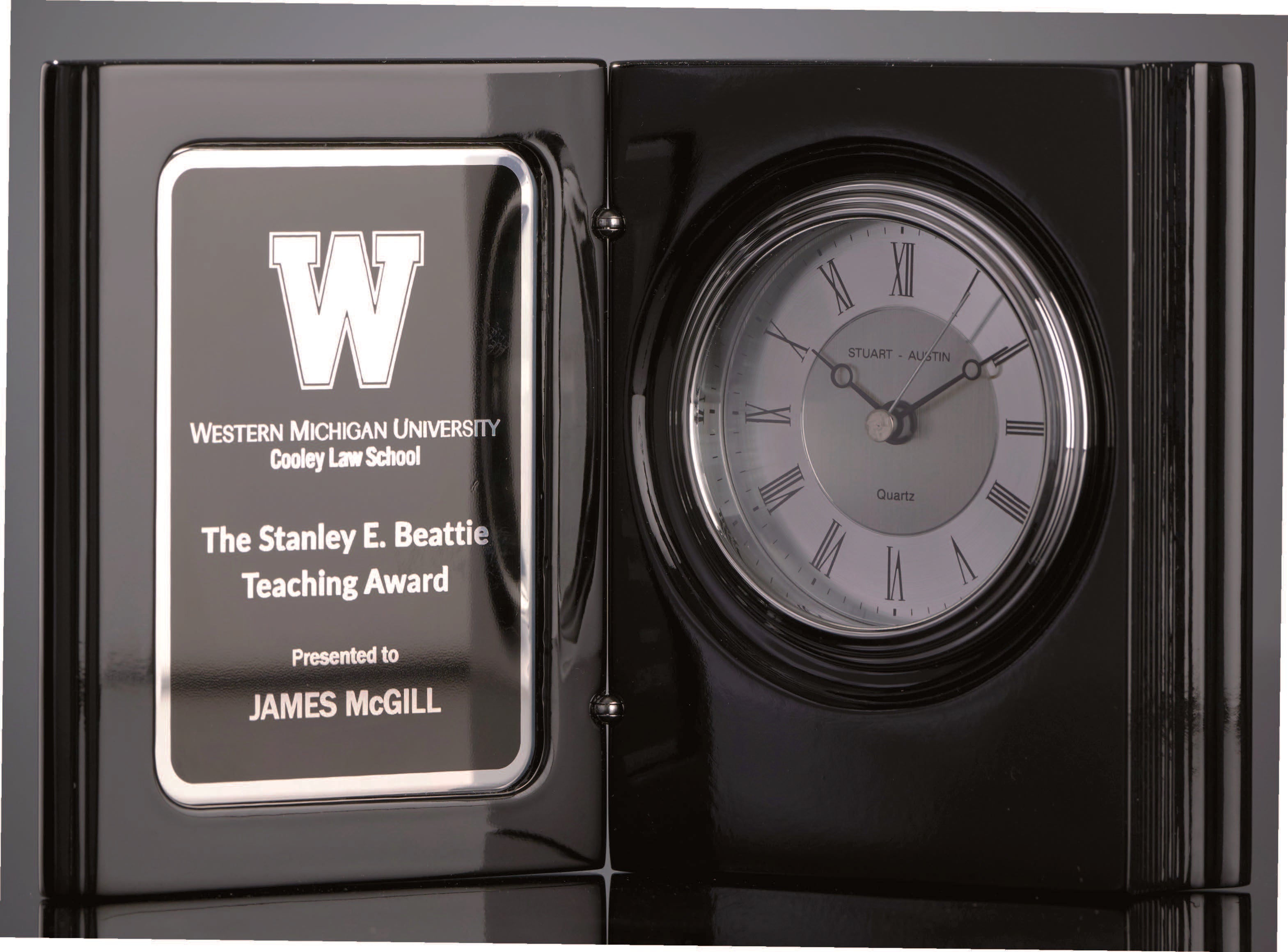 Black Piano Finish Book Clock