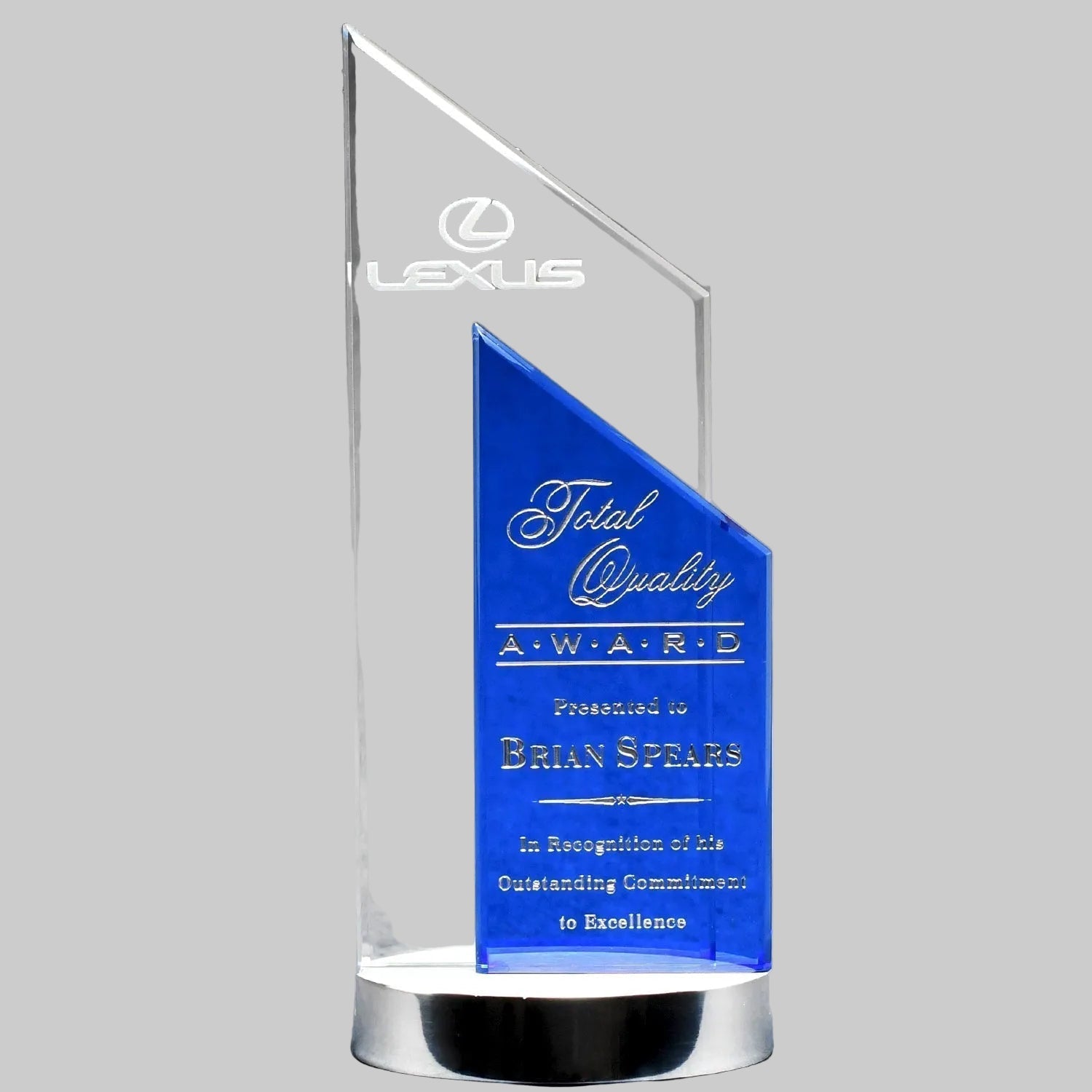 Crystal with Clear and Blue Double Peak