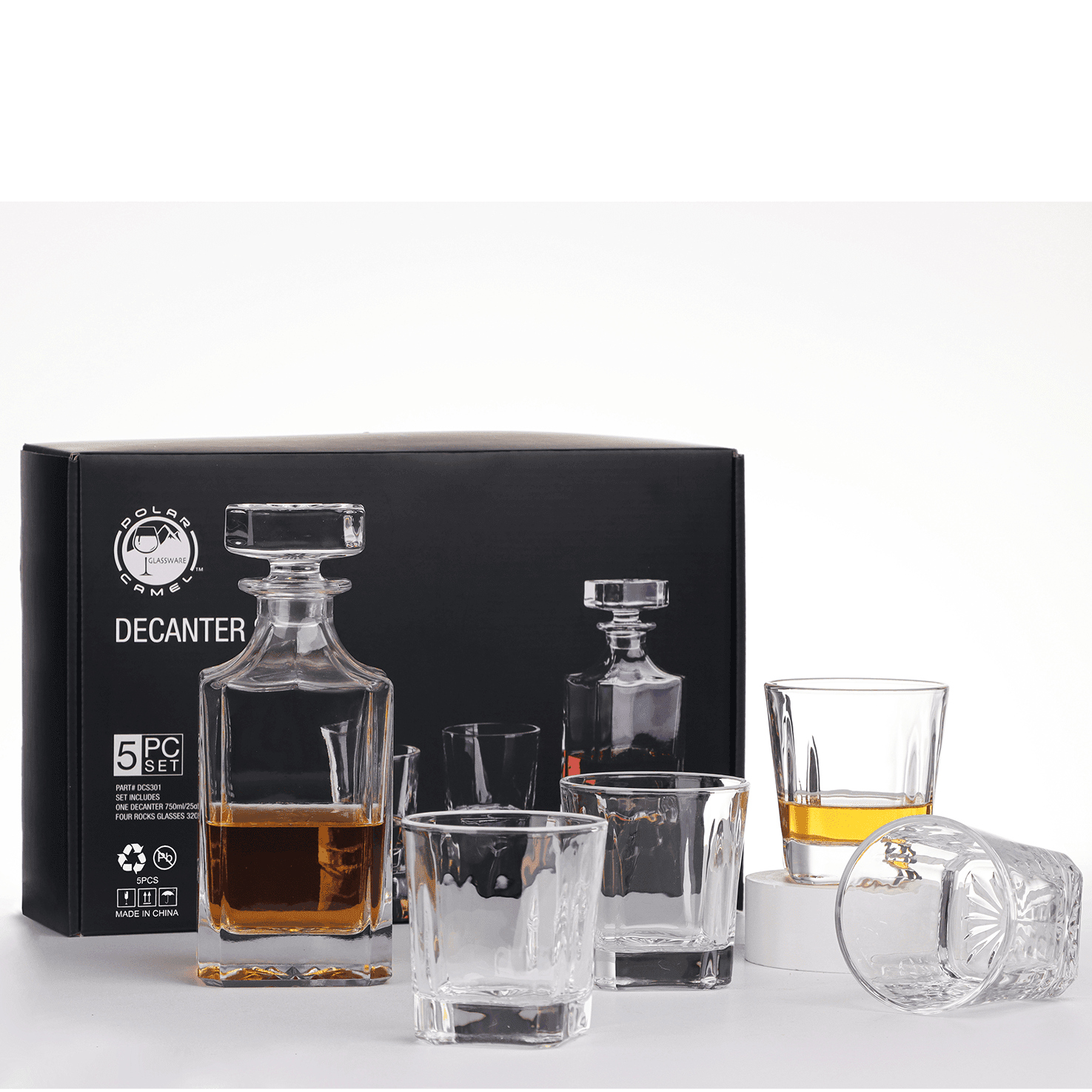 5 Piece Glass Decanter Gift Set