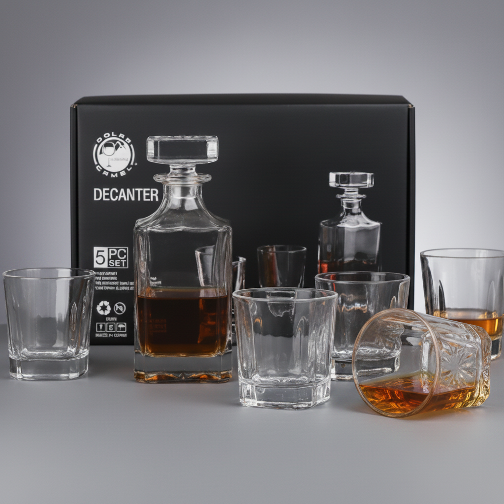 5 Piece Glass Decanter Gift Set