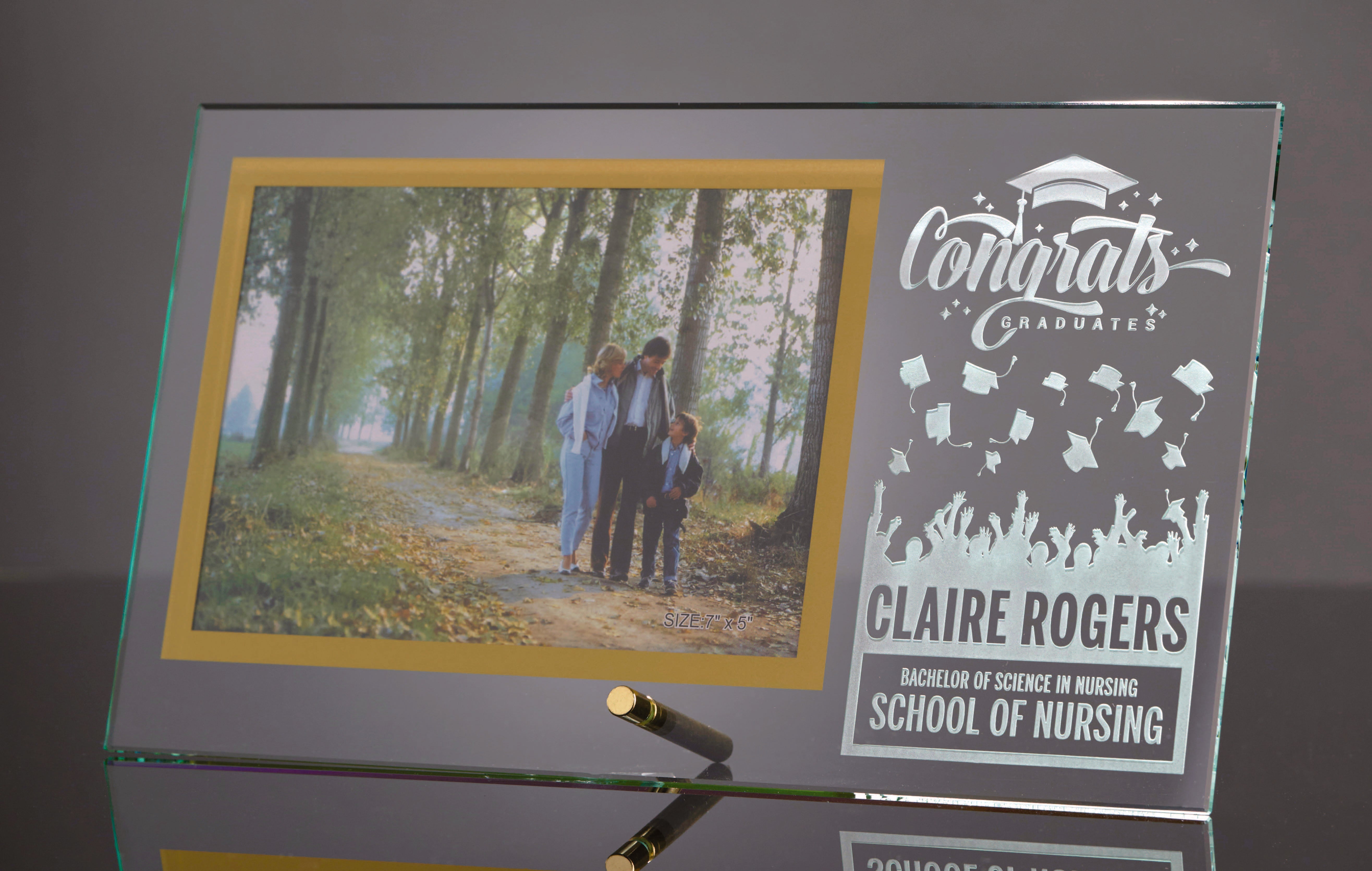 Large Glass Rectangle Stand-up Photo Frame