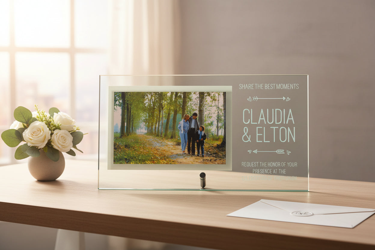 Large Glass Rectangle Stand-up Photo Frame
