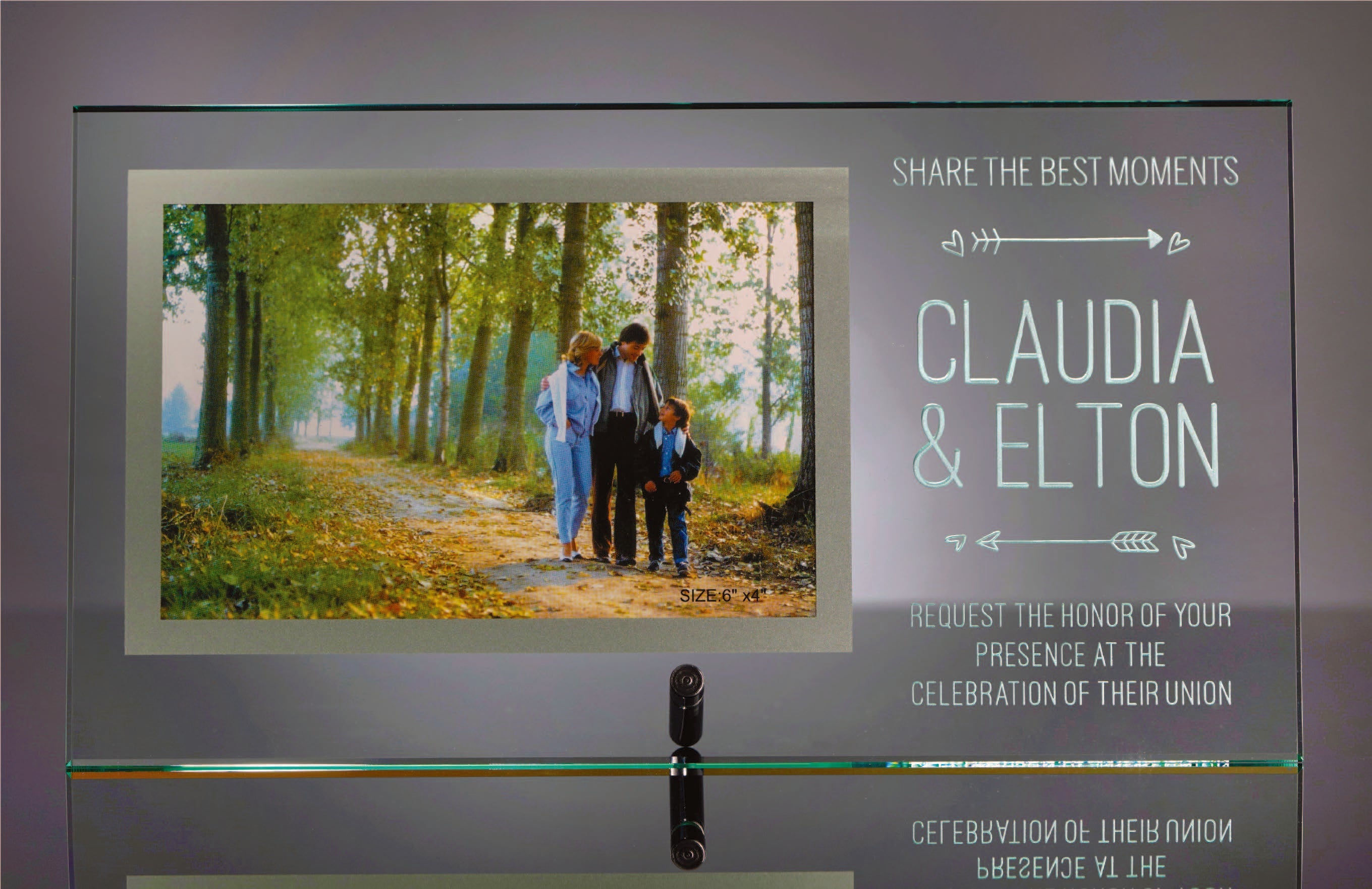 Large Glass Rectangle Stand-up Photo Frame