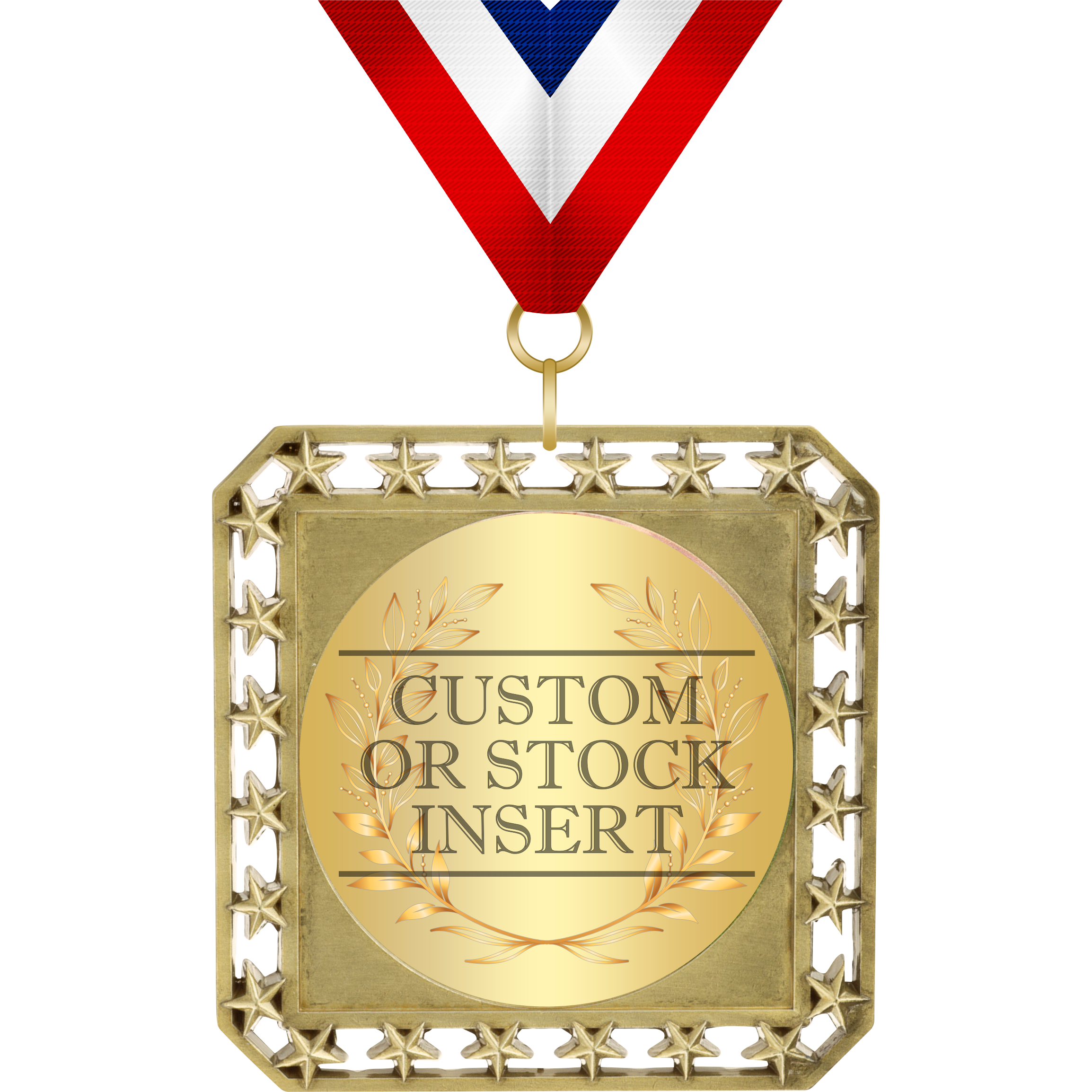 Exclusive Square Medal with Round Insert