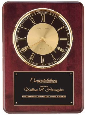 Rosewood Plaque with Clock Face