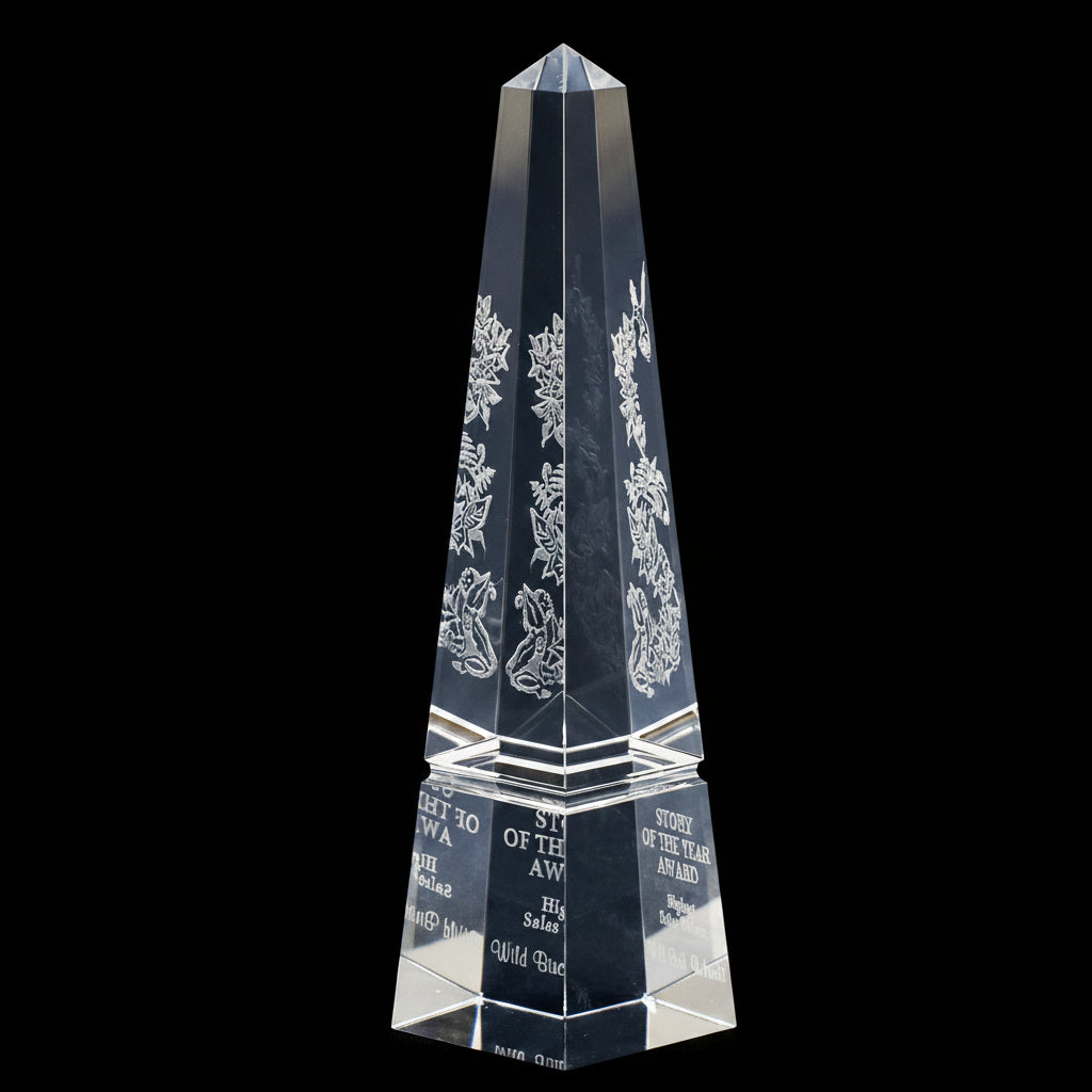 Optic Crystal Groove Obelisk