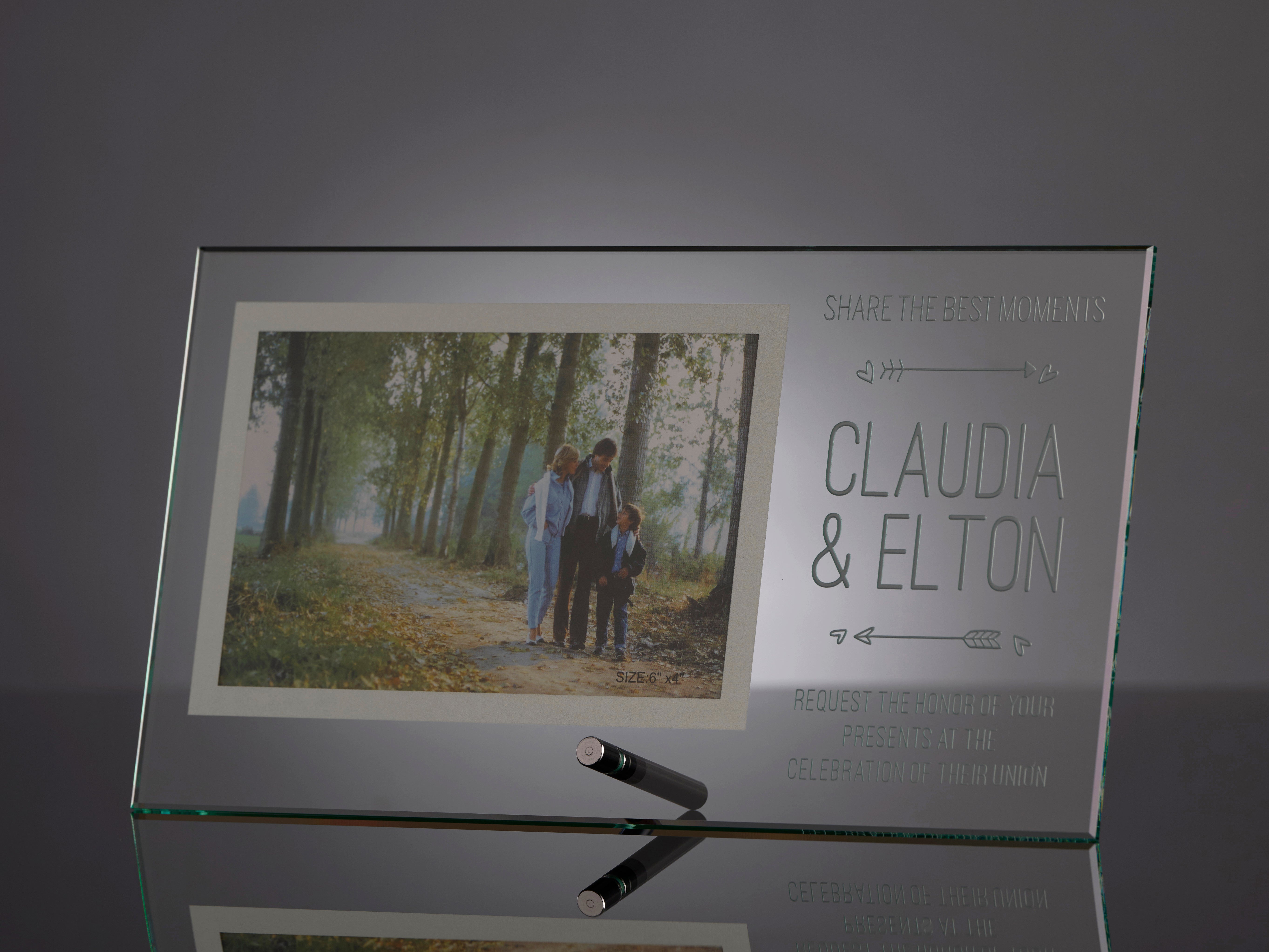 Large Glass Rectangle Stand-up Photo Frame
