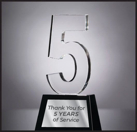 Black and Clear Crystal Years of Service Awards