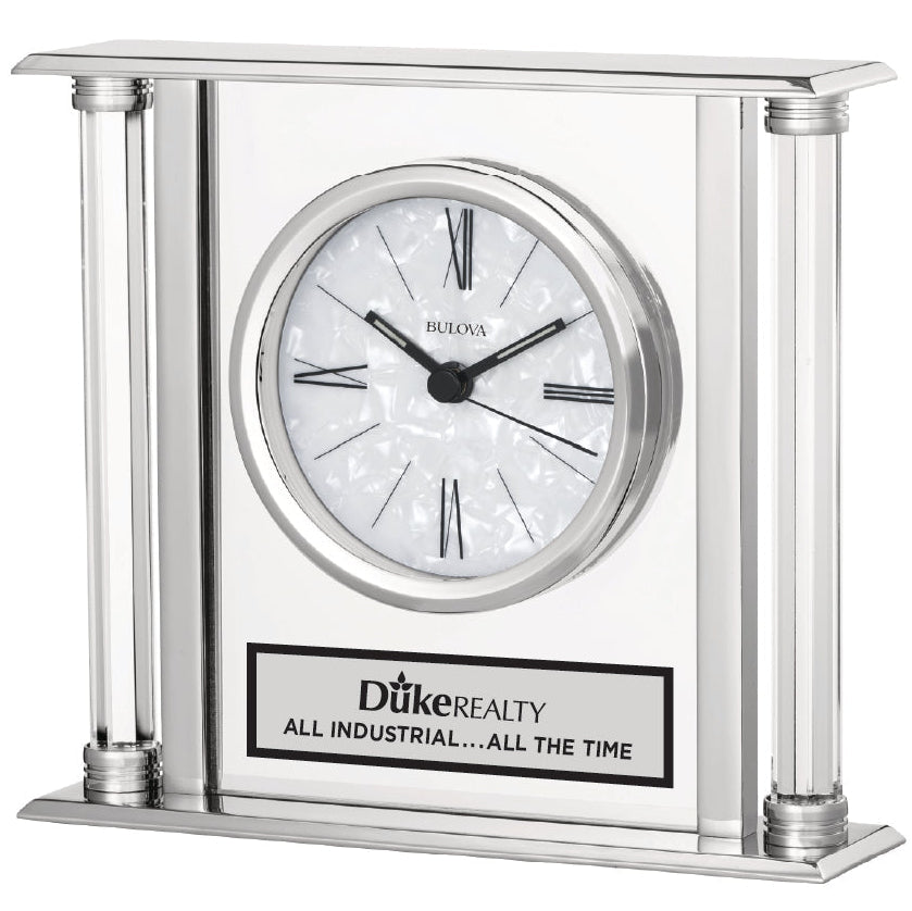 Pearl Silver Mantle Clock