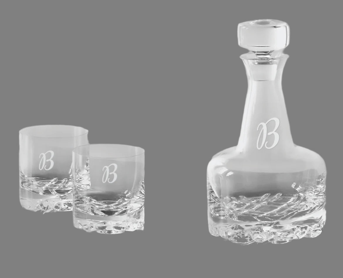 3 Piece Crystal Decanter Gift Set