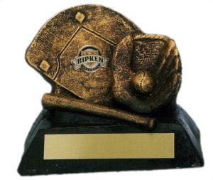 Baseball "antiqued gold" Theme Resin Sport Sculpture