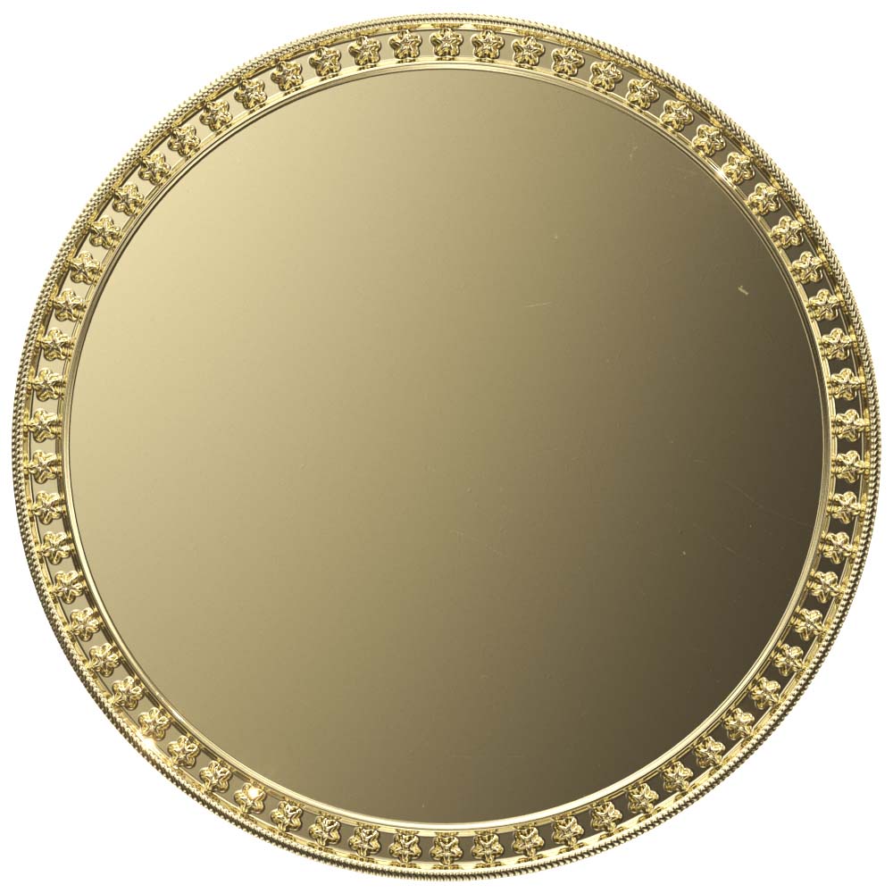 Shiny gold 2-inch Veteran Service Coin with a decorative border of small crowns.
