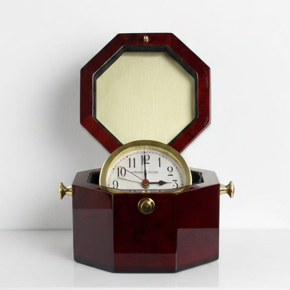 Captains Clock Encased in Cherrywood