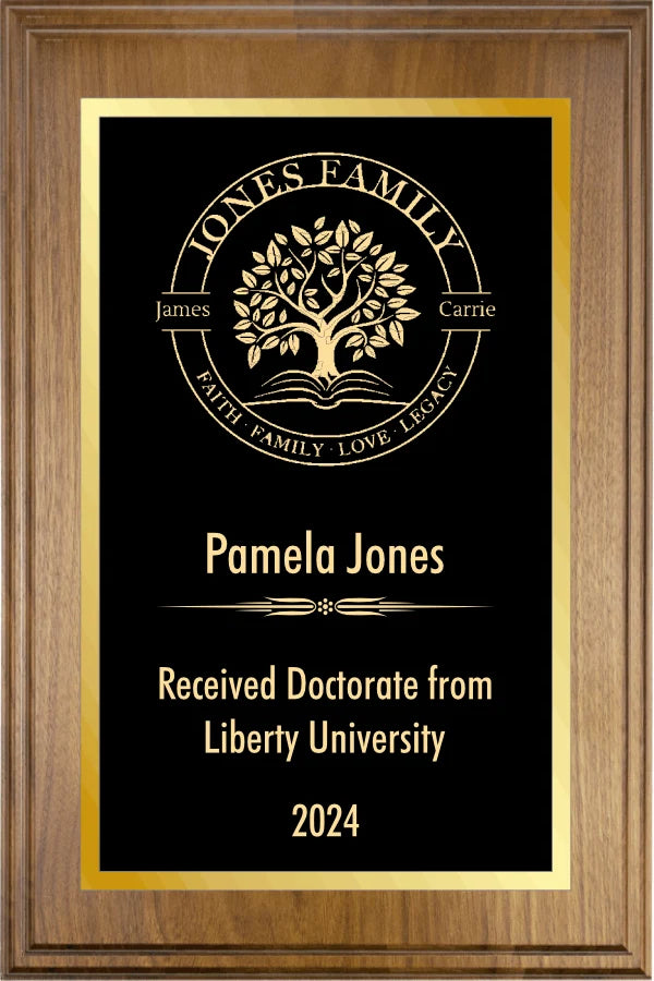 Executive Walnut Finish Plaque with Lasered Plate