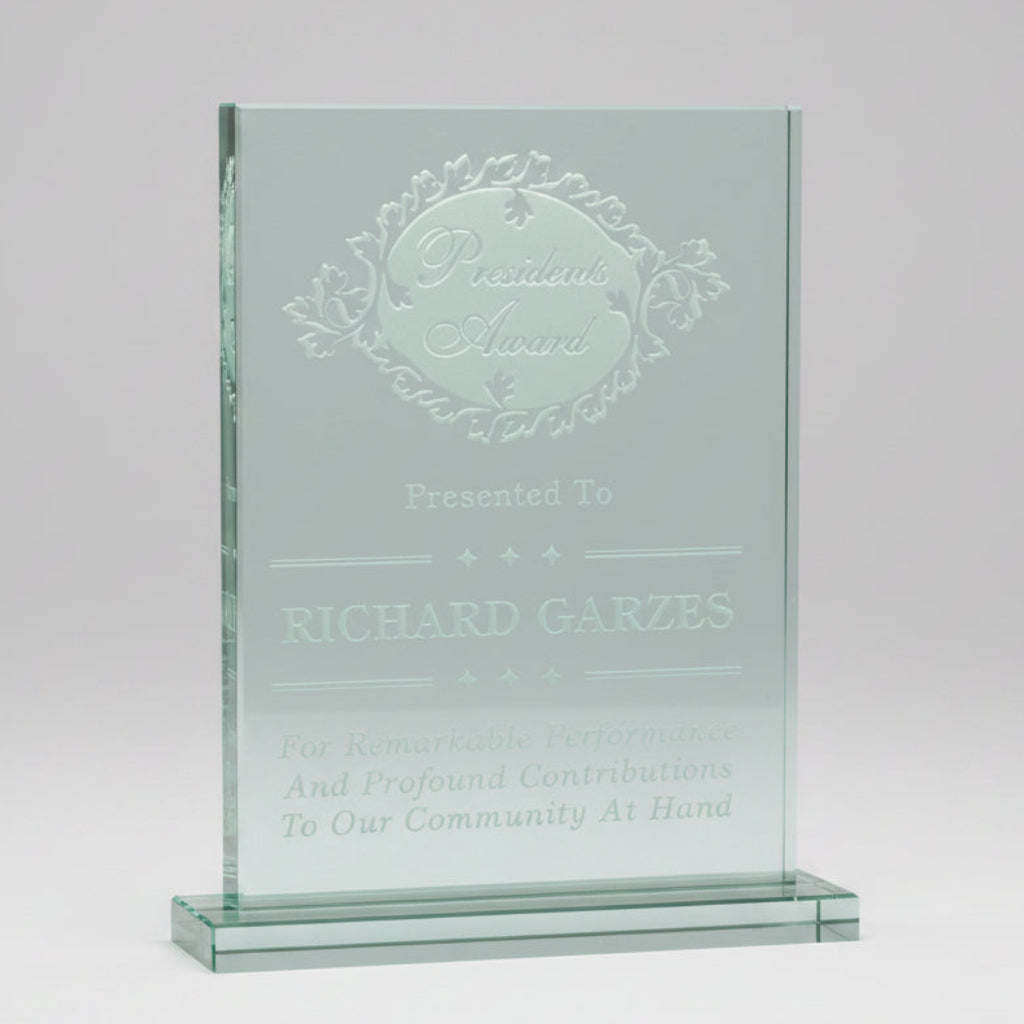 Jade Crystal Standing Plaque