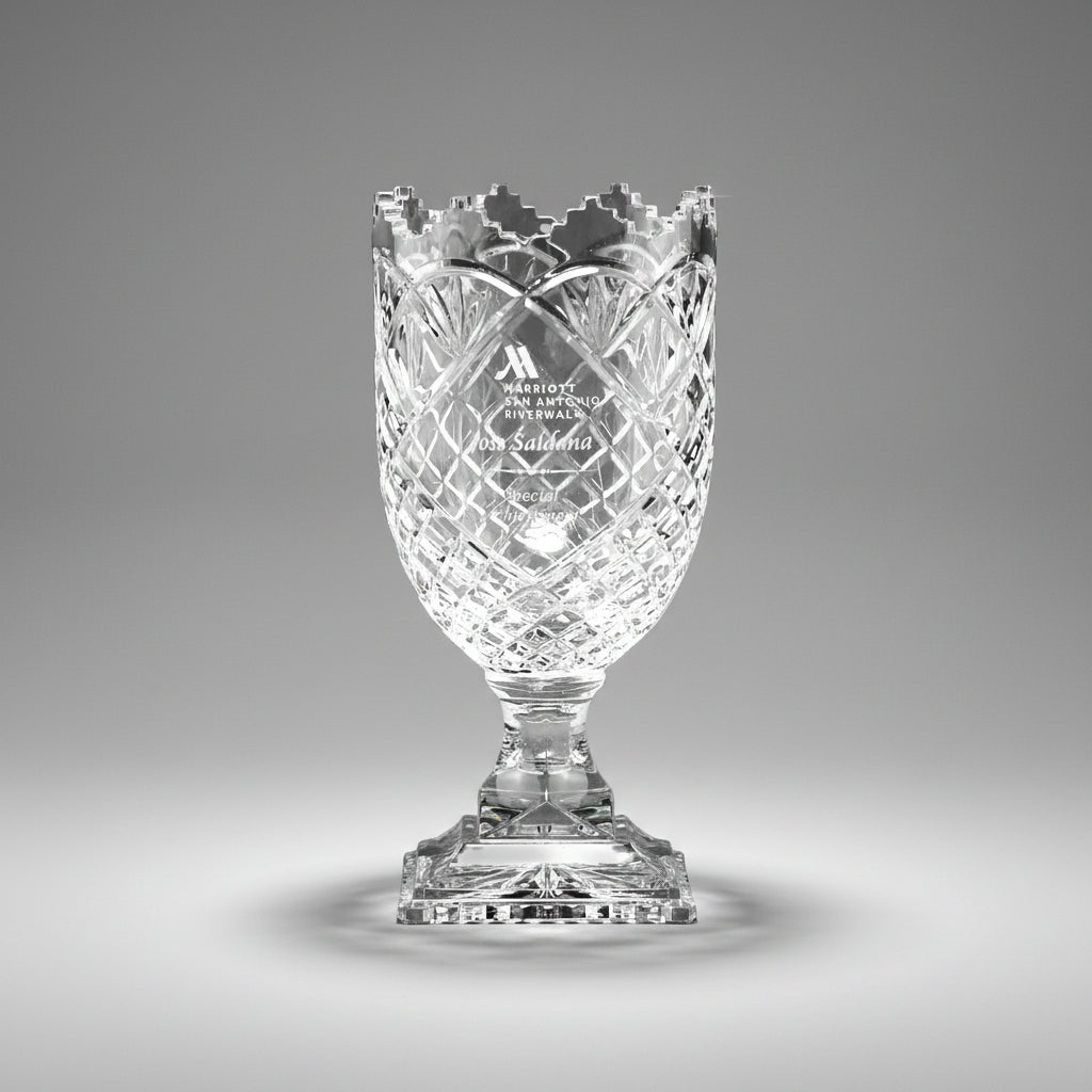 Crystal Cup with Scalloped Edge