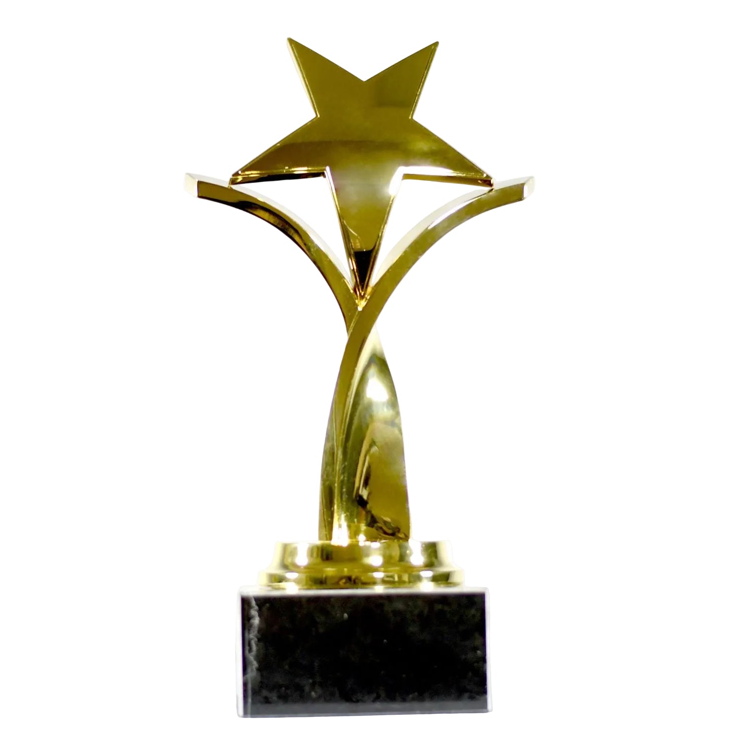 Twisting Star on Black Marble Base