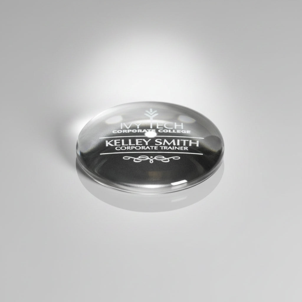Crystal Paperweight - Low Profile Dome