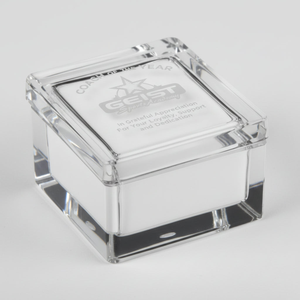 Clear Glass Gift Box with Smooth Sides and Lid
