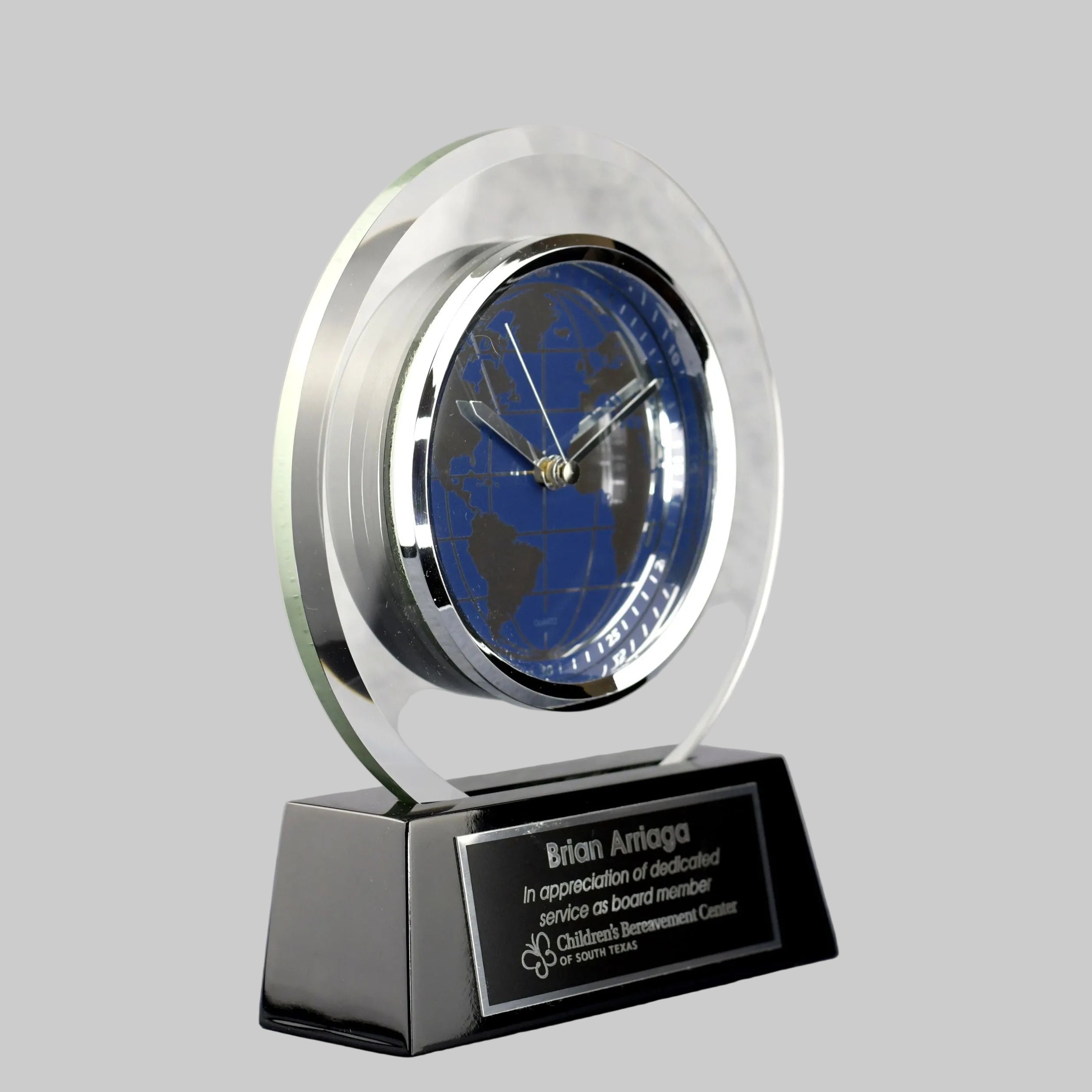 World Face Glass Clock
