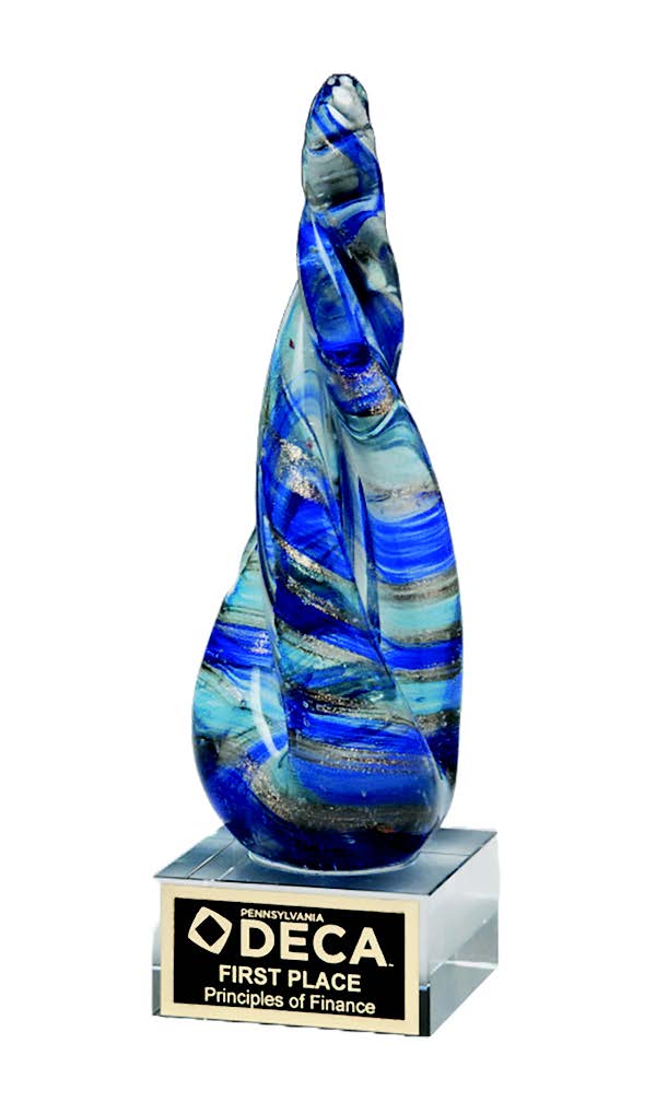 Pinnacle Metallic Twist Art Glass Award