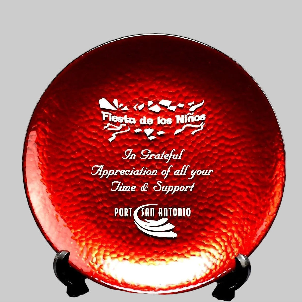 Red Art Glass Plate