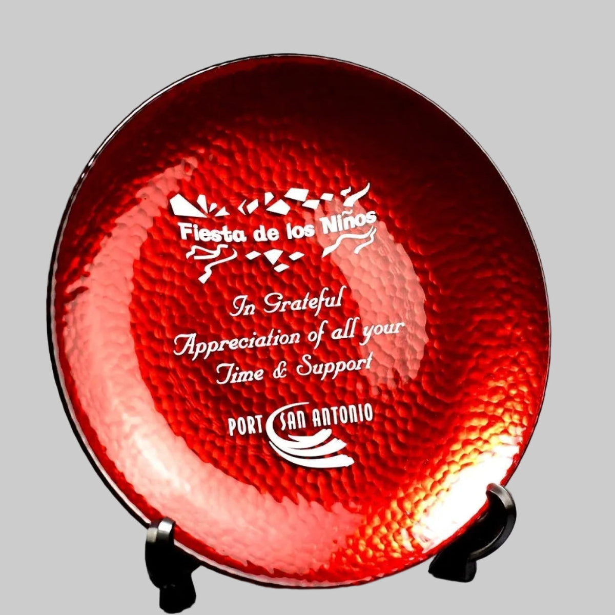 Red Art Glass Plate