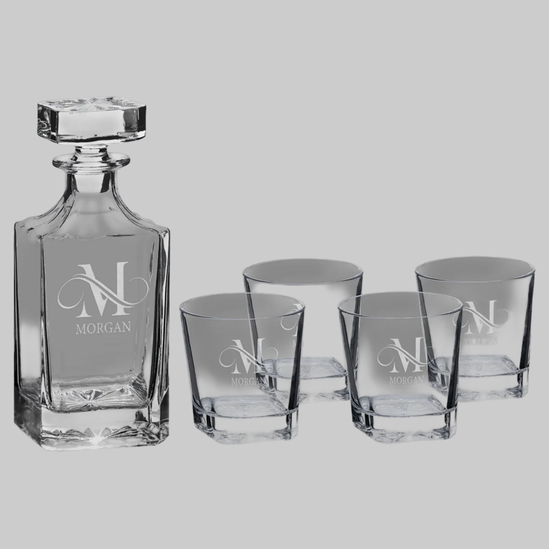 5 Piece Glass Decanter Gift Set