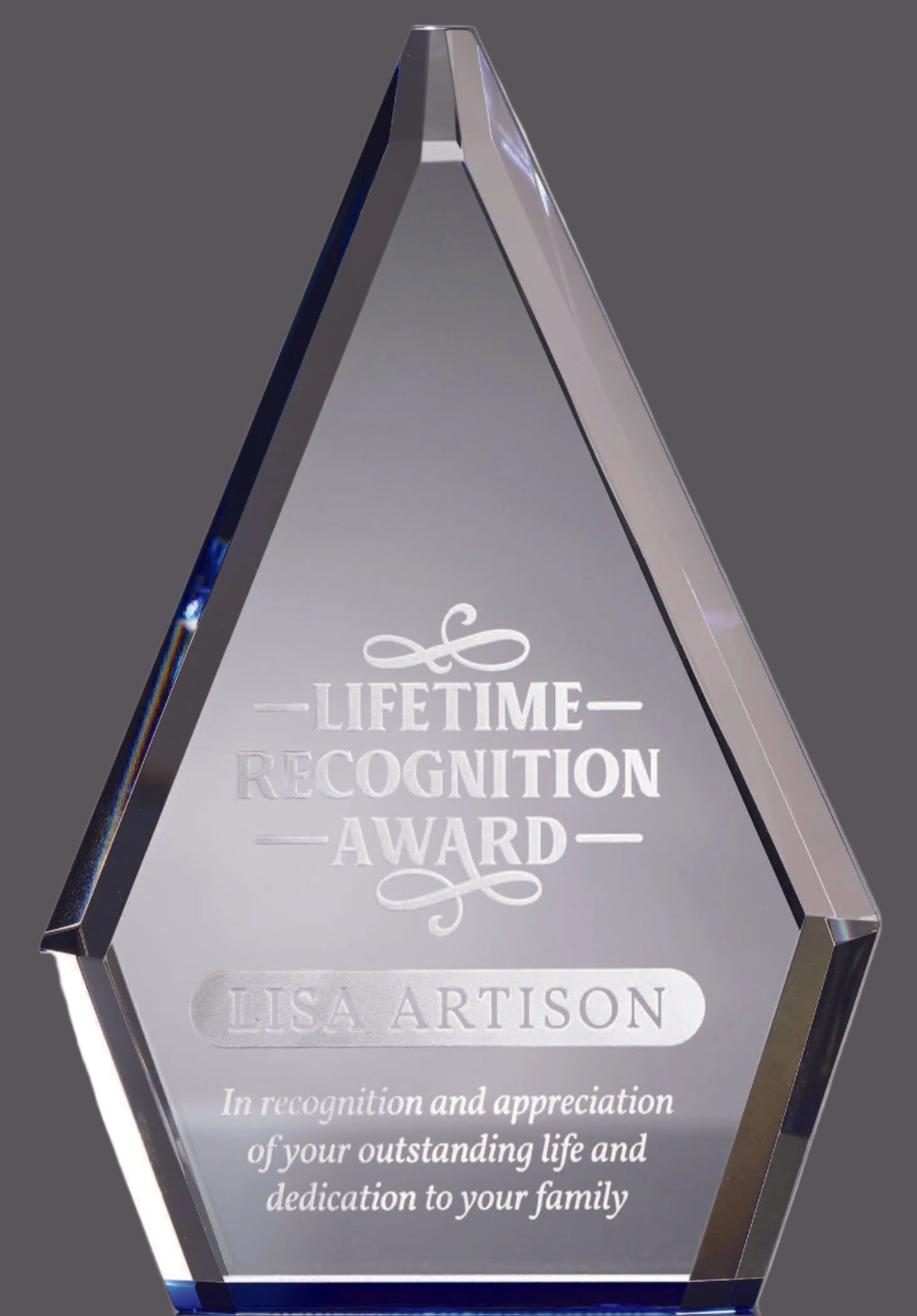 Blue Accented Diamond Award
