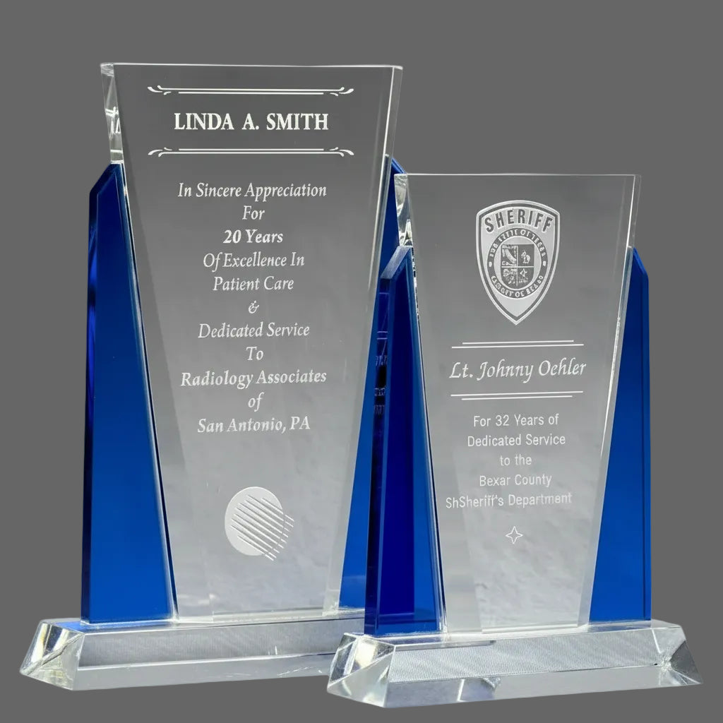 Crystal with Blue Side Panels