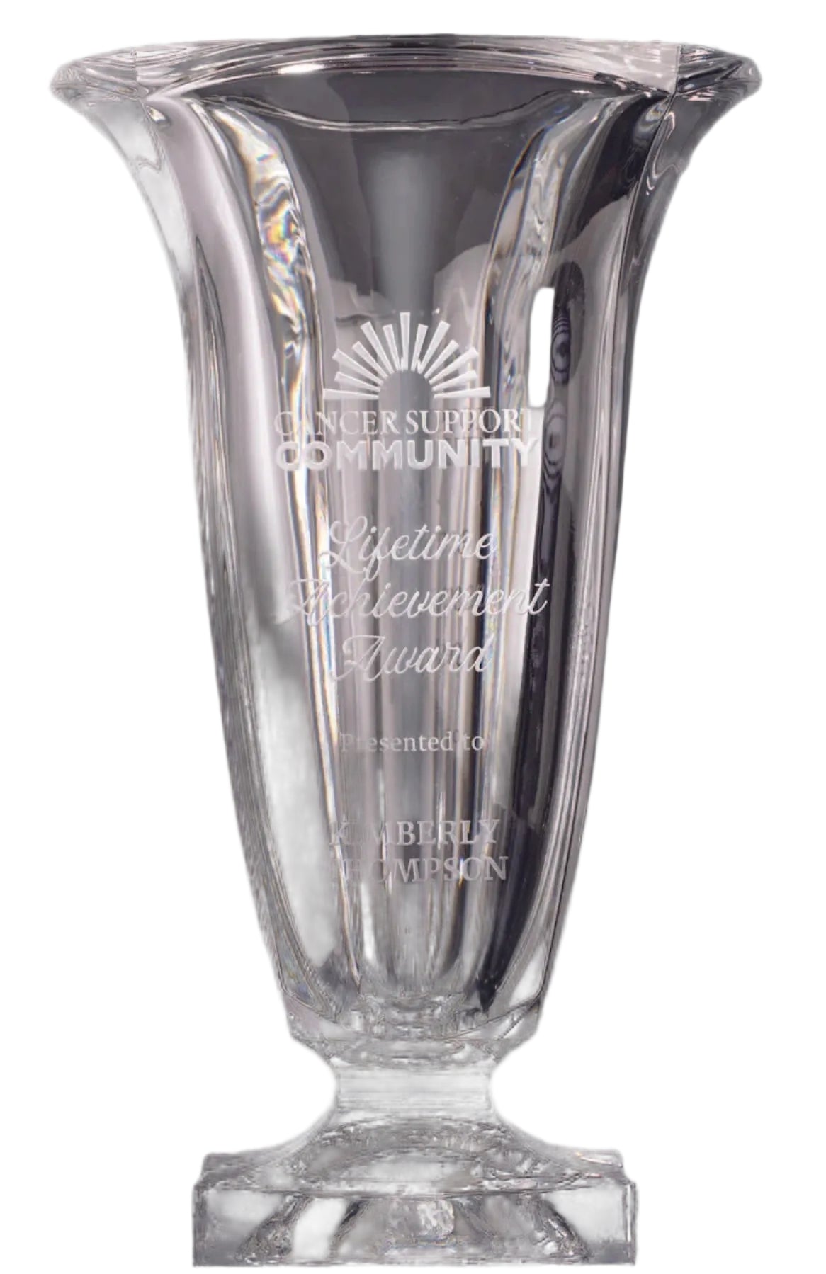 European Clear Crystal Herculean Footed Vase