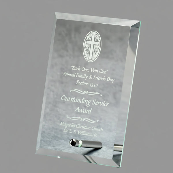 Economy Jade Glass Standing Plaque