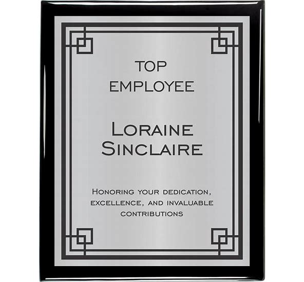 Executive Ebony Piano Plaque with Plate