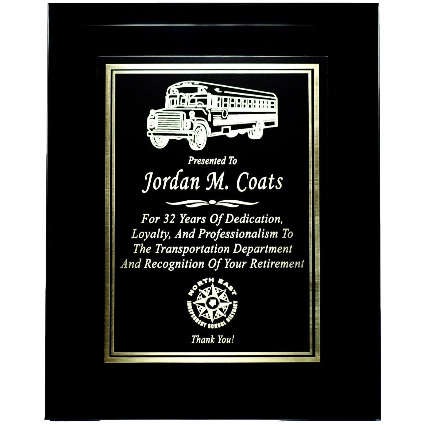 Executive Black Mirrored Glass Plaque