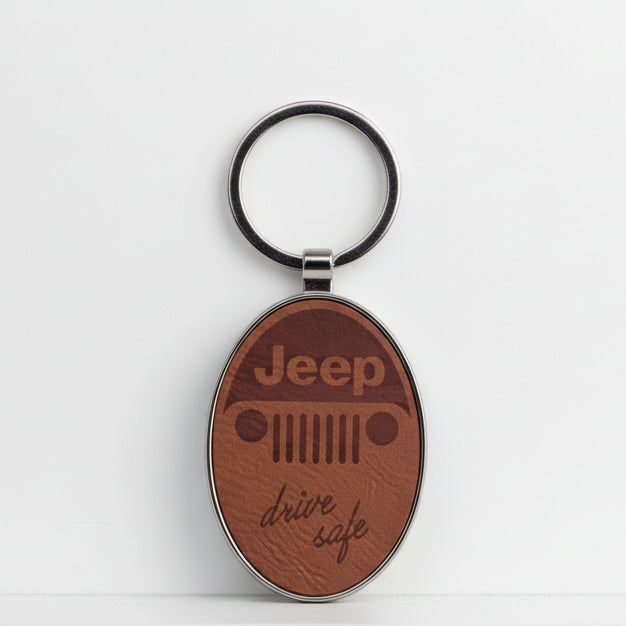 Oval Leatherette Key Tag