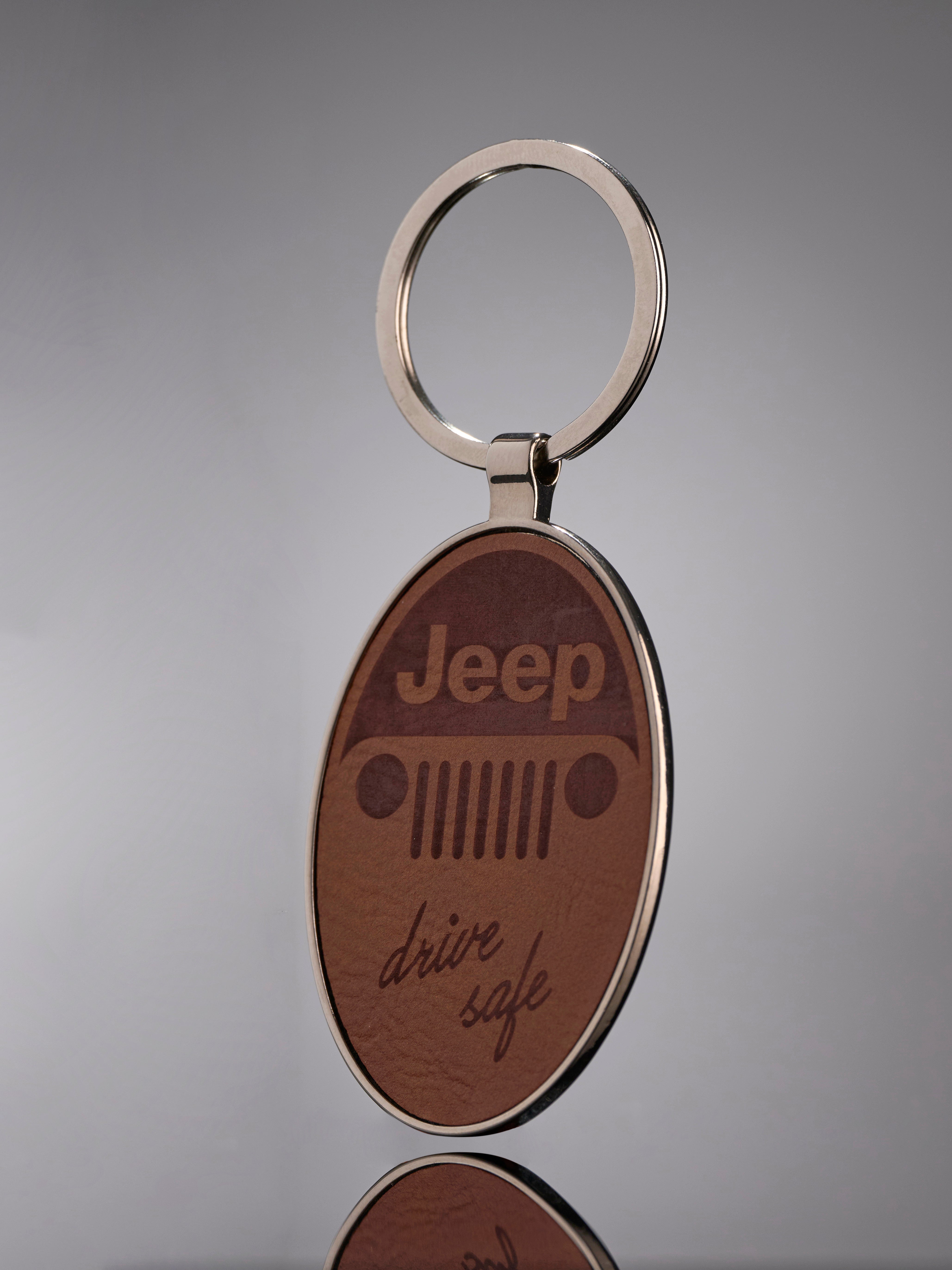 Oval Leatherette Key Tag
