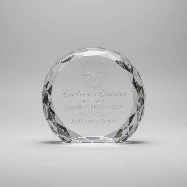 Multi-Faceted Lead Crystal Paperweight
