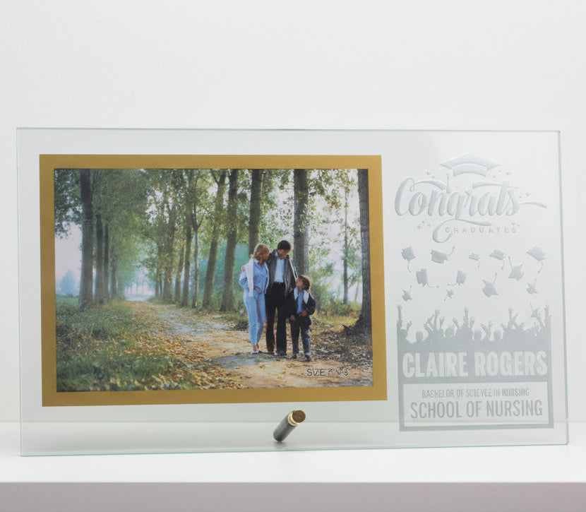 Large Glass Rectangle Stand-up Photo Frame