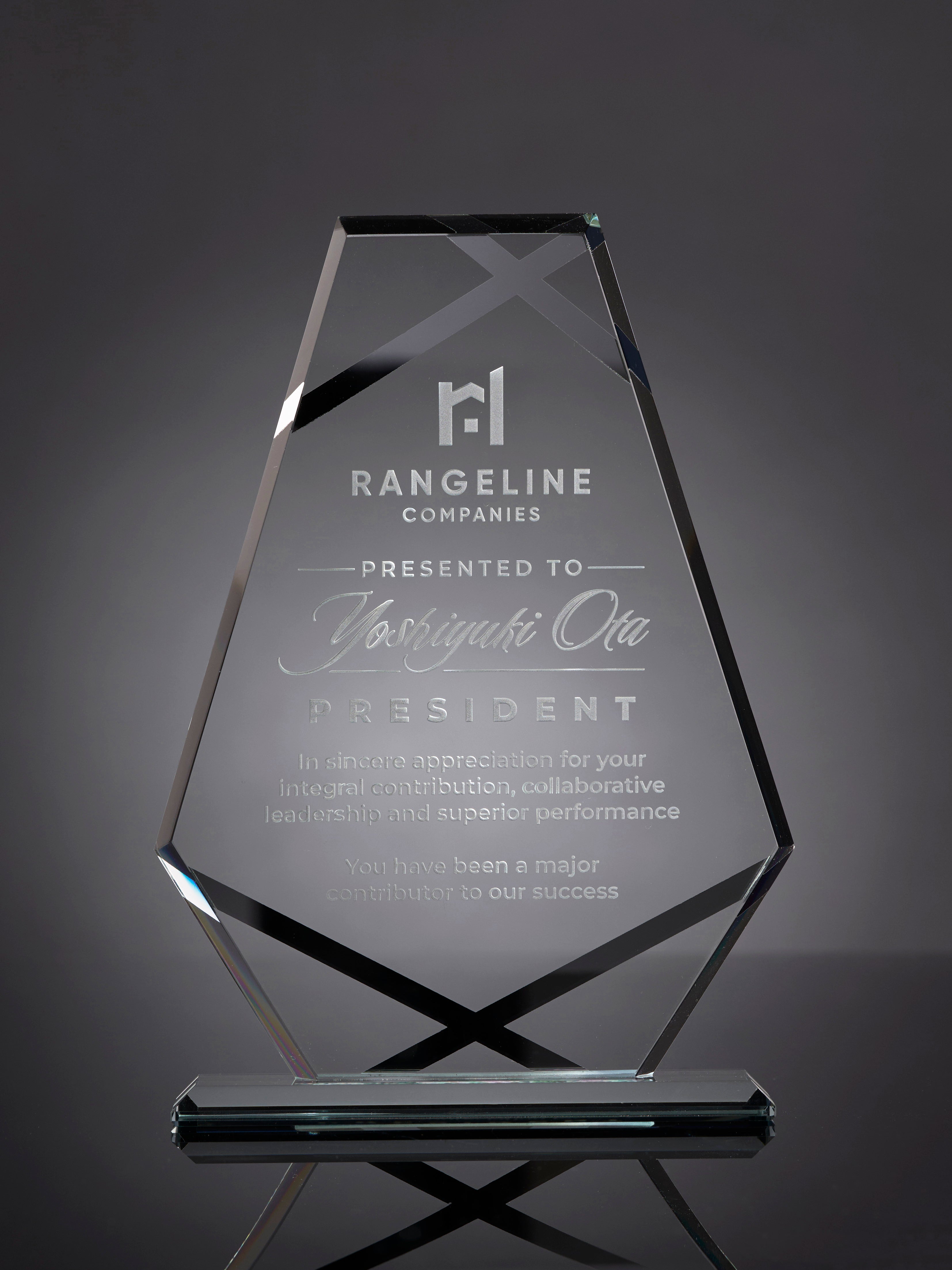 Silver Interlaced Crystal Award