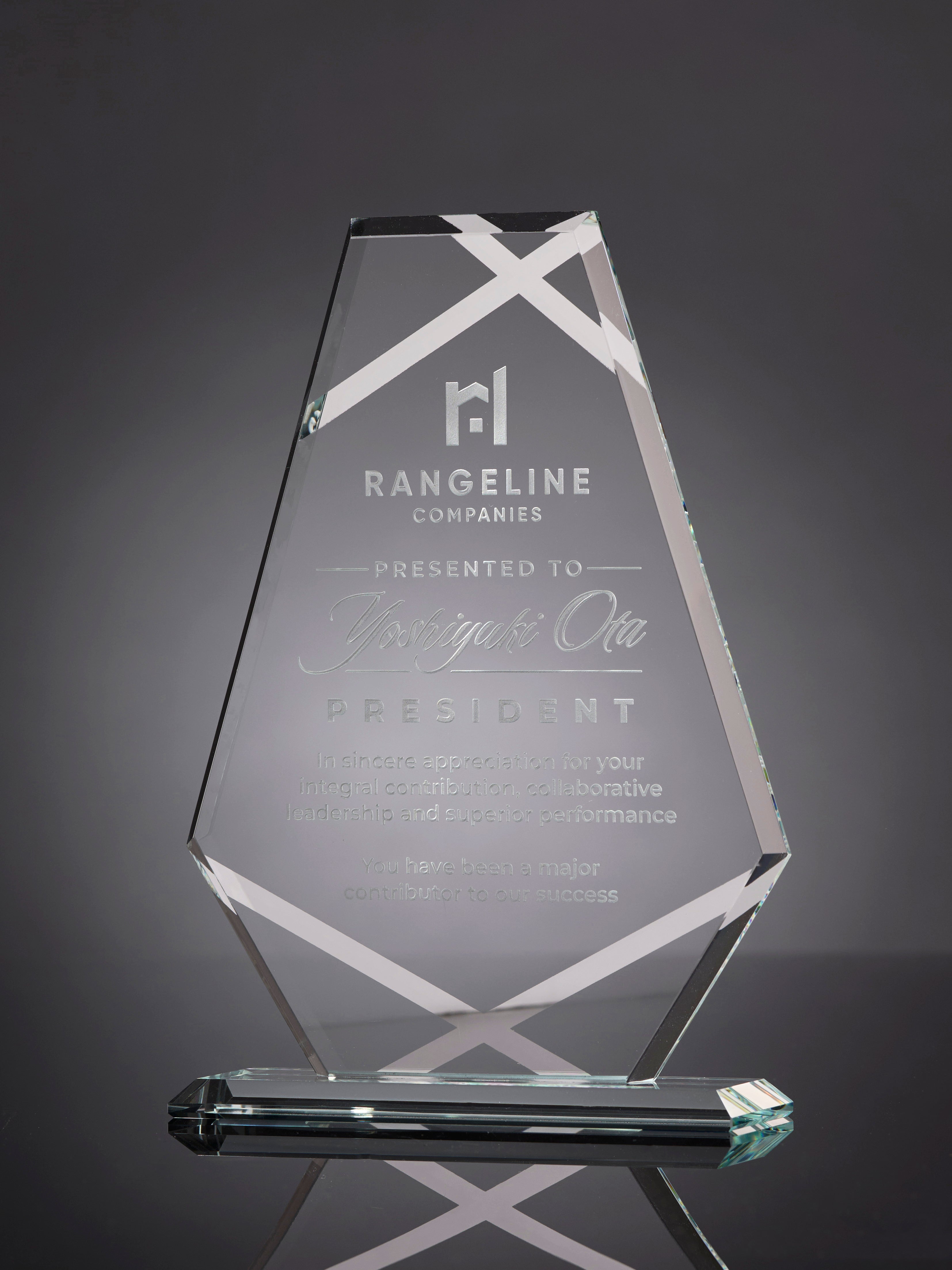 Silver Interlaced Crystal Award