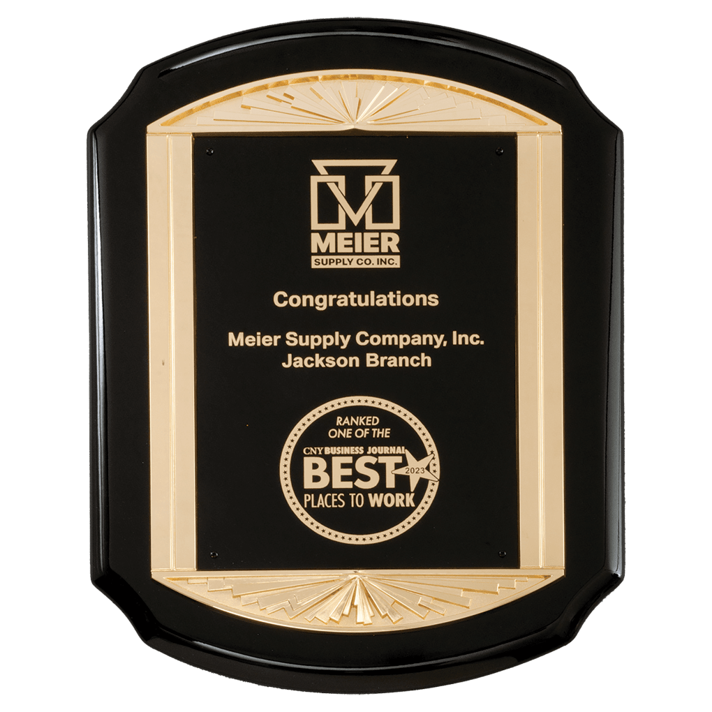 Scalloped Piano Finish Plaque With Cast Metal Frame