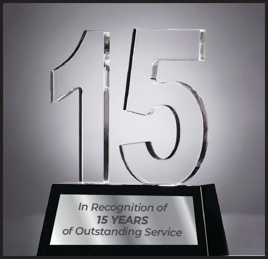 Black and Clear Crystal Years of Service Awards