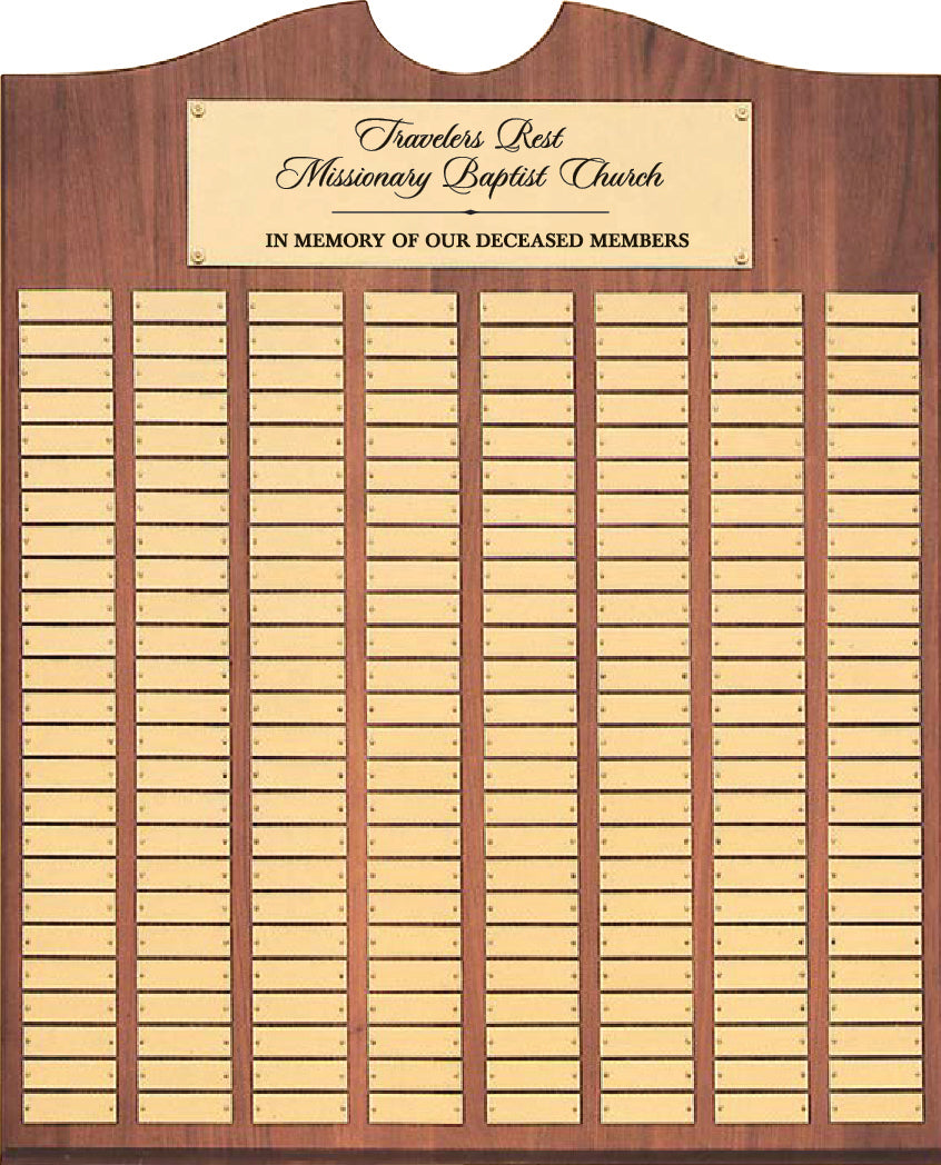 Perpetual Walnut Plaque With Scroll Top - 200 Plates