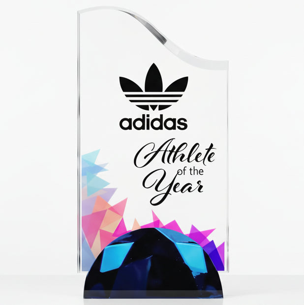 Wave Acrylic Award with Semi-Circle Base
